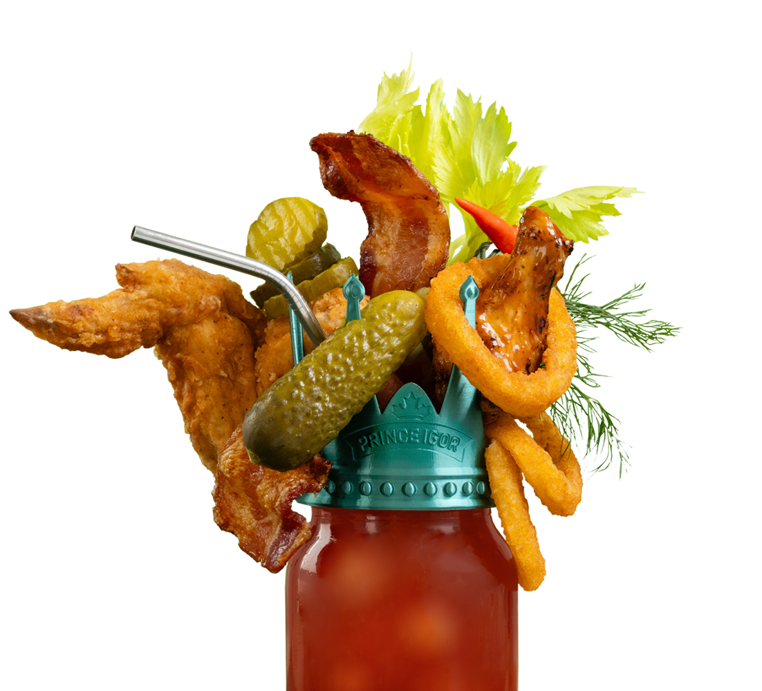 The Smoke Show Extreme Caesar made with Prince Igor Extreme Pickle Flavoured Vodka