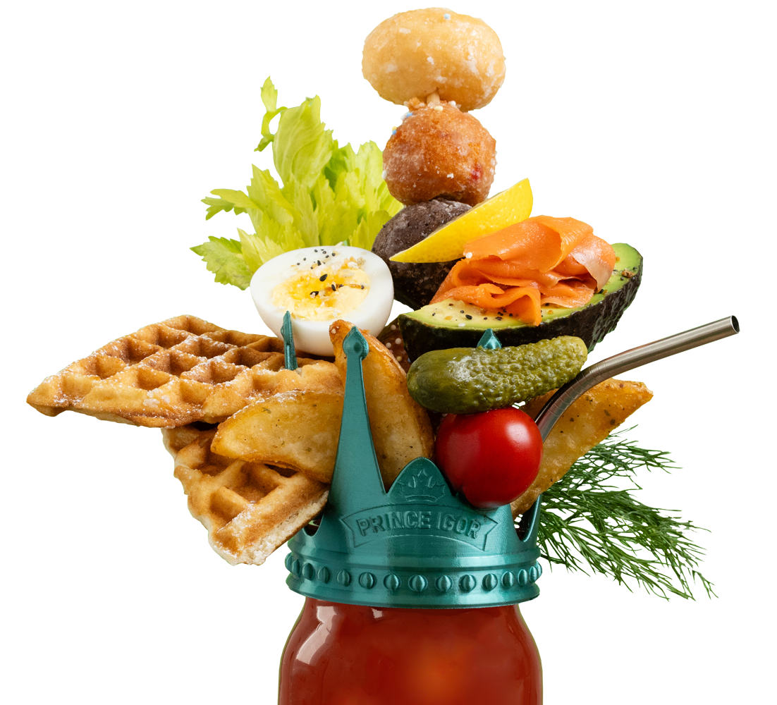 The Rise and Brine Extreme Caesar made with Prince Igor Extreme Pickle Flavoured Vodka